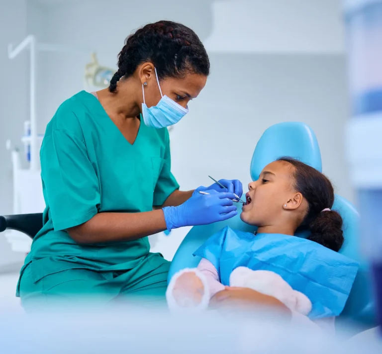 Pediatric dental treatment session