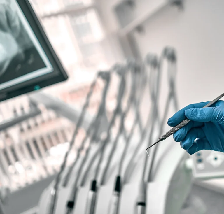 Dental instruments in clinic