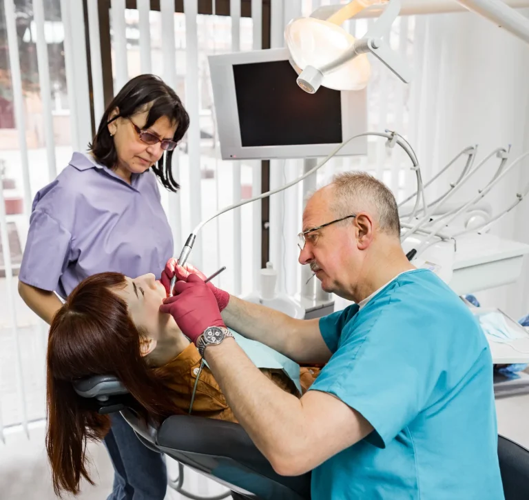 Dentist explaining treatment options