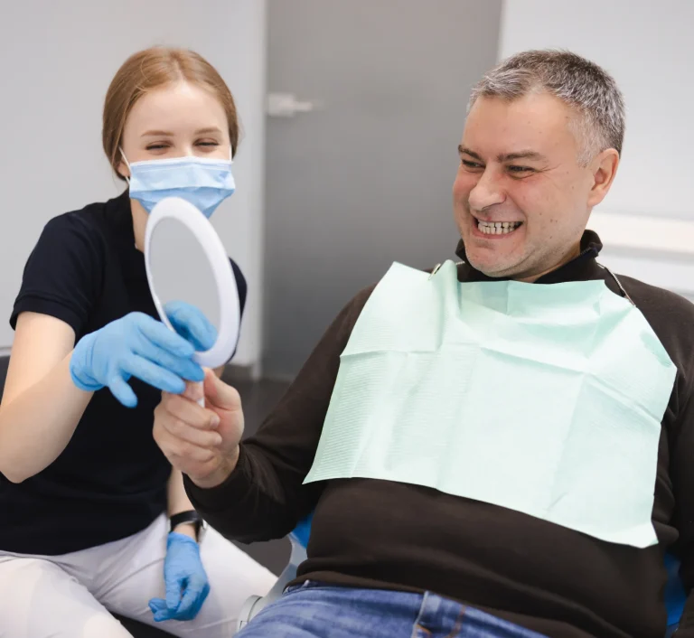 Patient receiving dental exam