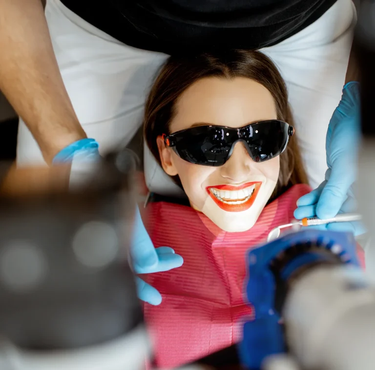 Child receiving dental treatment