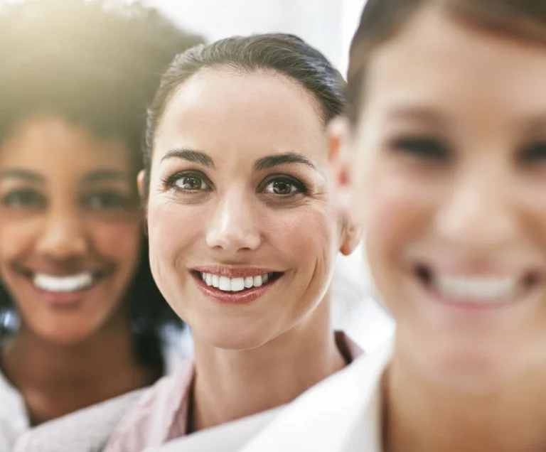 Dental care patients smiling