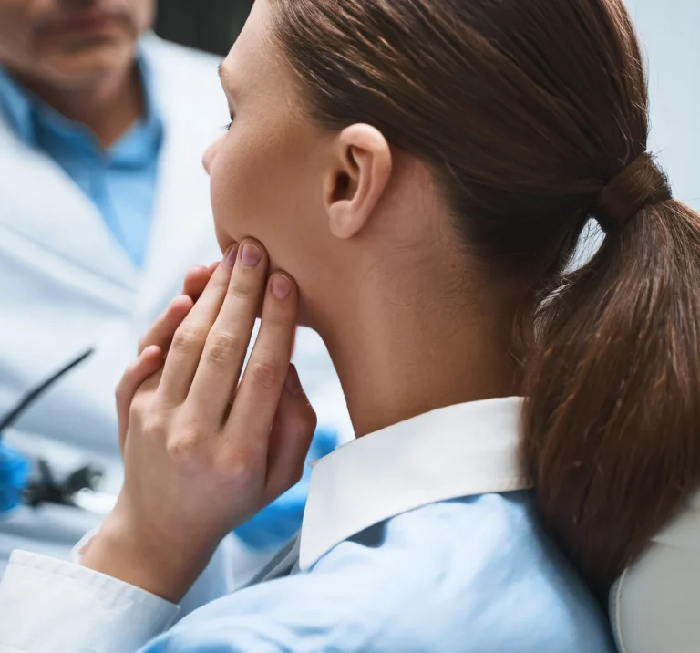 Patient experiencing gum pain