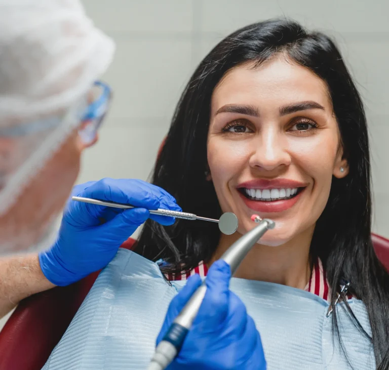 Professional dental cleaning procedure